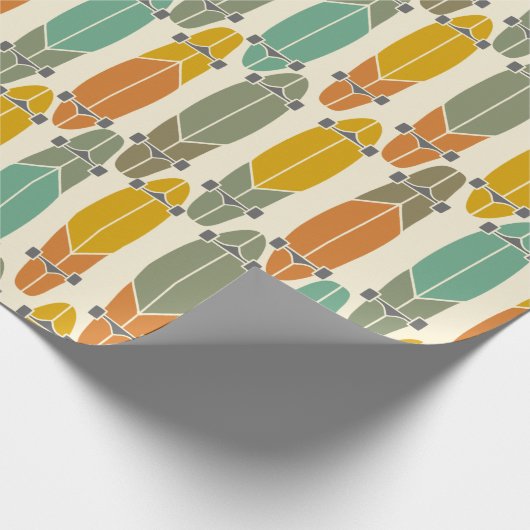  retorbedekking skateboards gevarieerd cadeaupapier (Hoek)