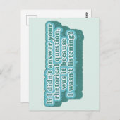 Retorische vragen Grappige grammatica Briefkaart (Voorkant / Achterkant)