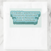 Retorische vragen Grappige grammatica Rechthoekige Sticker (Tas)