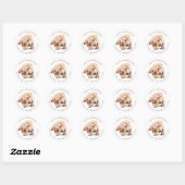 Retour Adres Eenvoudige Aangepaste Puppy Dog Foto Ronde Sticker (Vel)