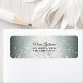 Retour Adres Groene Kerstboom Sneeuwvlokken Etiket (Insitu)