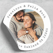 Retour Adres Koppel Foto Classic Ronde Sticker