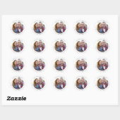 Retour Adres Koppel Foto Elegant Eenvoudig Ronde Sticker (Vel)