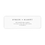 Retour Adres Label Wedding<br><div class="desc">Perfect voor het minimalistische moderne paar, deze labels zijn voorzien van schone, gedurfde typografie die een stijlvolle en tijdloze look toevoegt aan uw uitnodigingen. Gemaakt met een focus op eenvoud en elegantie, zorgt de heldere zwarte tekst op een puur witte achtergrond ervoor dat uw huwelijksdetails opvallen. Ideaal voor zwarte stropdas...</div>