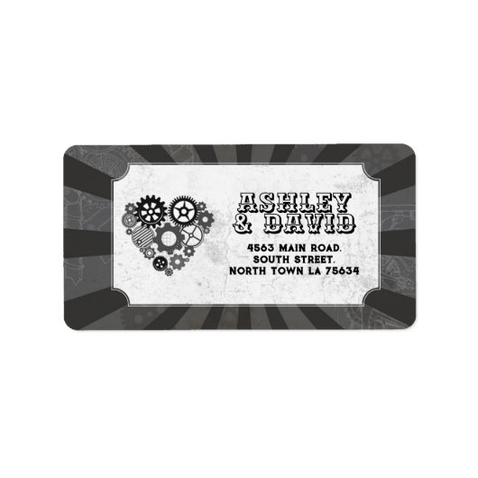 Retour Adres Label Wedding Steampunk Wedding (Voorkant)