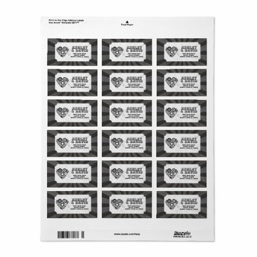 Retour Adres Label Wedding Steampunk Wedding (Full Sheet)