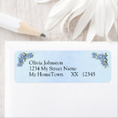 Retour Adres Labels, Blauwe pioen bruiloft Etiket (Insitu)