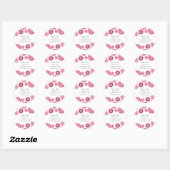 Retour Adres Roze Witte Bloemen Label Sticker (Vel)