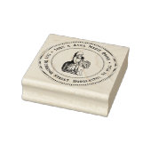 Retour adres stempel lachend middeleeuwse ridder (Stempel)