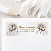 Retour Adres Trouwbloemen Bells Roze Blauw Etiket (Insitu)