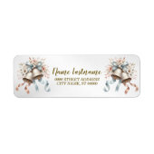 Retour Adres Trouwbloemen Bells Roze Blauw Etiket (Voorkant)