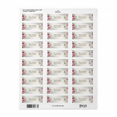 Retour Adres Waterverf Roze Bloemen Glanzend Brons Etiket (Full Sheet)
