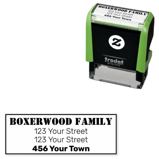 Retouradres 4 regels Zelfinkkend stempel (In situ)