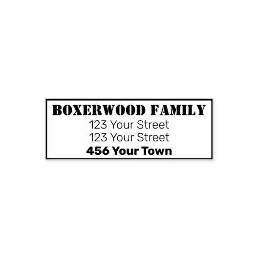 Retouradres 4 regels Zelfinkkend stempel (Design)