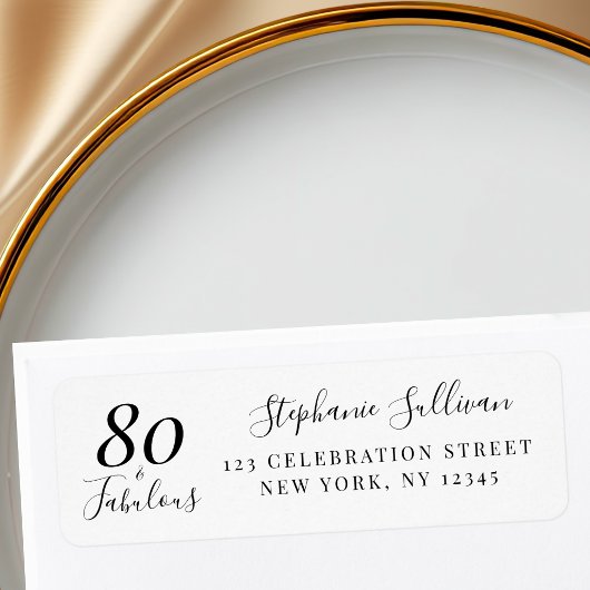 Retouradres 80e verjaardagsfeestje etiket