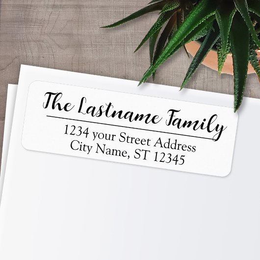 Retouradres Aangepast naam Boulevard Script Etiket