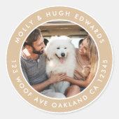 Retouradres Aangepaste Foto Klassieke Ronde Sticke Ronde Sticker (Voorkant)