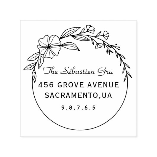 Retouradres Aangepaste scriptfamilie Zelfinktende Stempel (Design)