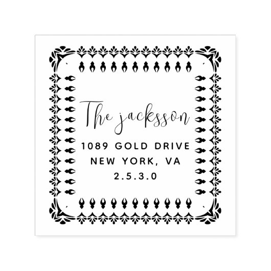 Retouradres Aangepaste scriptfamilienaam Zelfinktende Stempel (Design)