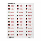 Retouradres afstudeerfeest Rode Klas van 2026 Etiket (Full Sheet)