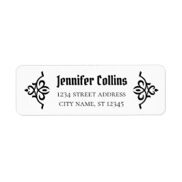 Retouradres Art nouveau style ornament CC1141 Etiket