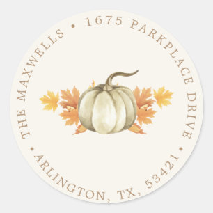Retouradres - Autumn Herfst Baby shower Ronde Sticker