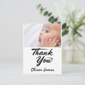 Retouradres Baby Shower Bedank Foto Briefkaart (Staand voorkant)