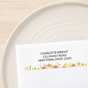Retouradres baby shower wildflowers etiket