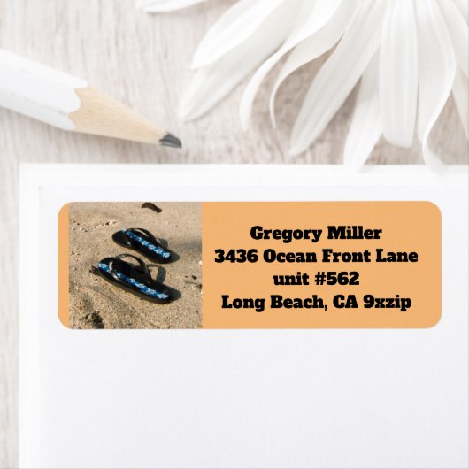 Retouradres Beach Life Flips Etiket (Insitu)