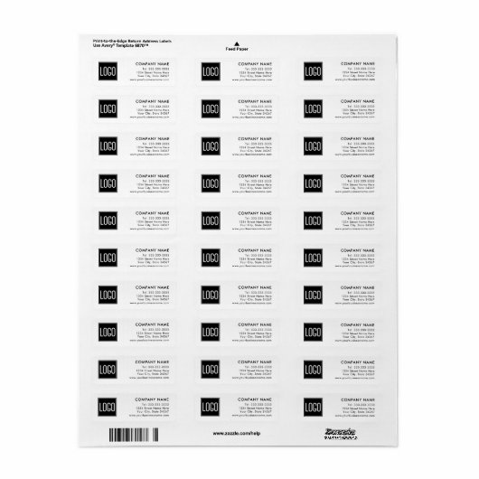Retouradres bedrijf | Uw Logo hier Etiket (Full Sheet)