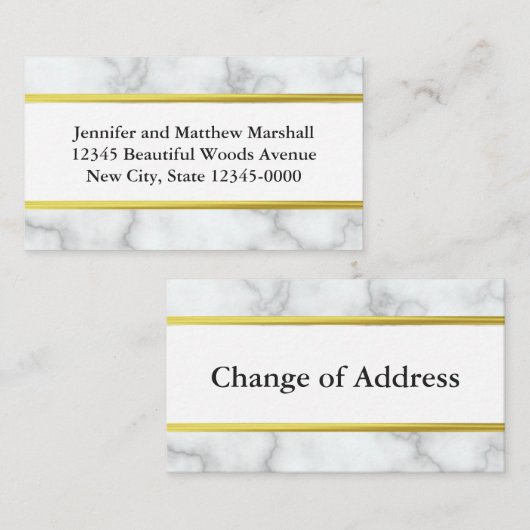 Retouradres Bewegende aankondiging Wit en Goud (Voorkant / Achterkant)