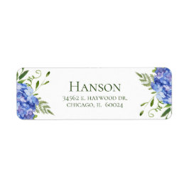Retouradres Blauwe Hortensia's 80e Verjaardag Etiket