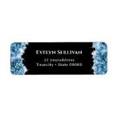 Retouradres blauwe kristallen etiket (Voorkant)