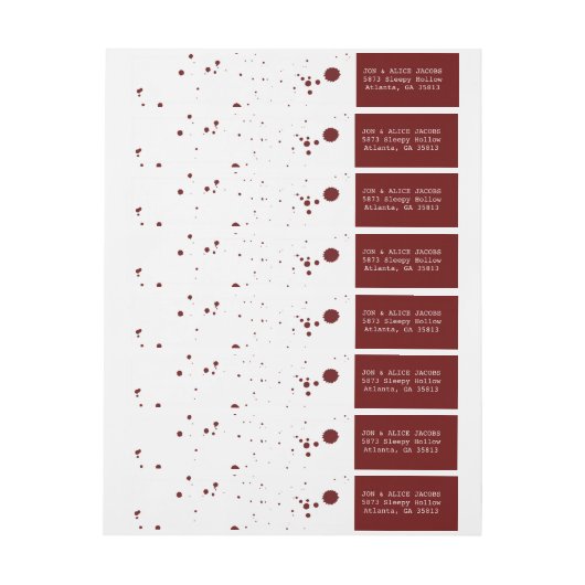 Retouradres bloedplaatje Halloween (Vel)