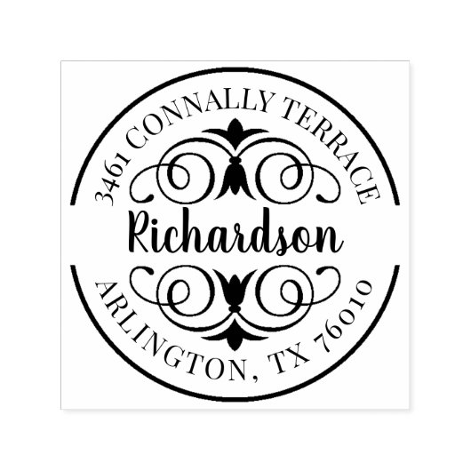 Retouradres Bloeiend Script Zelfinktende Stempel (Design)