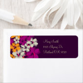 "retouradres" Blossoms & Swirls Plum Paarse Etiket (Insitu)