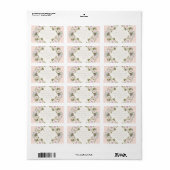 Retouradres Blush Pink Polka Dot Rozen Floral Etiket (Full Sheet)
