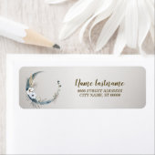Retouradres Boho White Orchid Flower Blue Moon Etiket (Insitu)