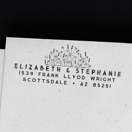 Retouradres Boho Wildbloemen Monogram Aangepast Zelfinktende Stempel