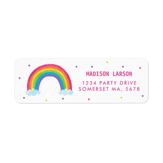 Retouradres Bright regenboogBaby shower Etiket (Voorkant)