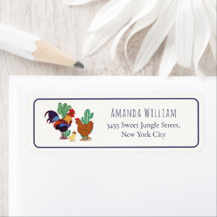 Retouradres Cactus Haan Kip Baby Shower Etiket