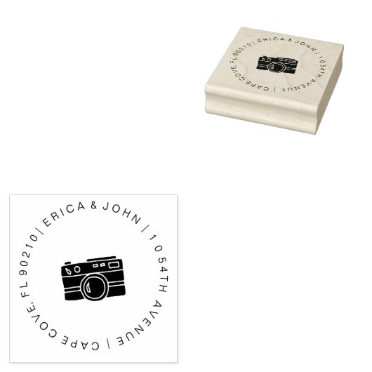 Retouradres camerafotograaf rubberstempel (Gestempeld)