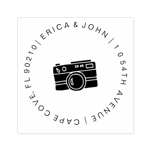 Retouradres camerafotograaf rubberstempel (Afrduk)