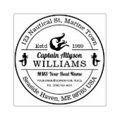 Retouradres Captain Mermaid Nautical Marine Zee Rubberstempel (Afrduk)