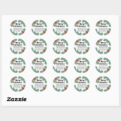 Retouradres Christmas Greenery & Pine Cones Ronde Sticker (Vel)