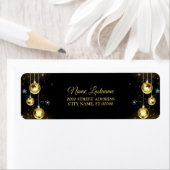 Retouradres Christmas Shiny Golden Ornamenten Etiket (Insitu)