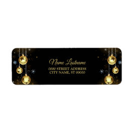 Retouradres Christmas Shiny Golden Ornamenten Etiket