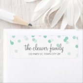 RETOURADRES confetti polka dot bord mint groen Etiket (Insitu)