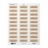 retouradres contactgegevens op beige etiket (Full Sheet)