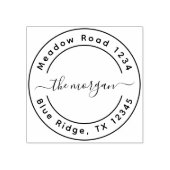 Retouradres Custom Script Family Name Simple Rubberstempel (Afrduk)